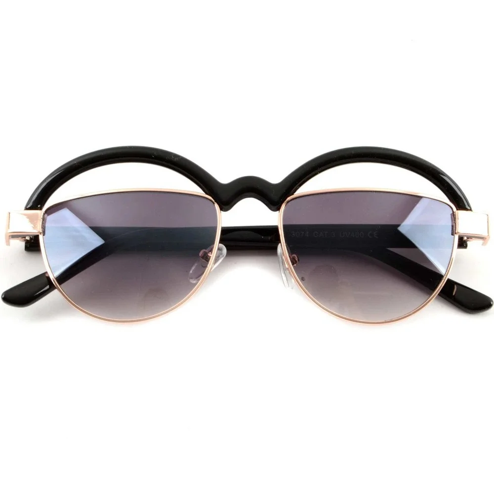 Rimless Sunglasses Round Retro Vintage Style UV400 Protection Festival Retro New